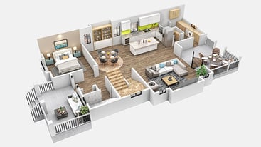 3D Colored Floor Plans - Residential - Convert Your Blueprints or CAD file - Services