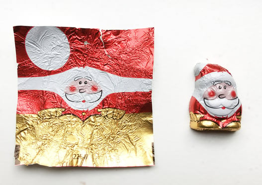 3D Product Design - Model Texturing - Santa Chocolate Wrap Example
