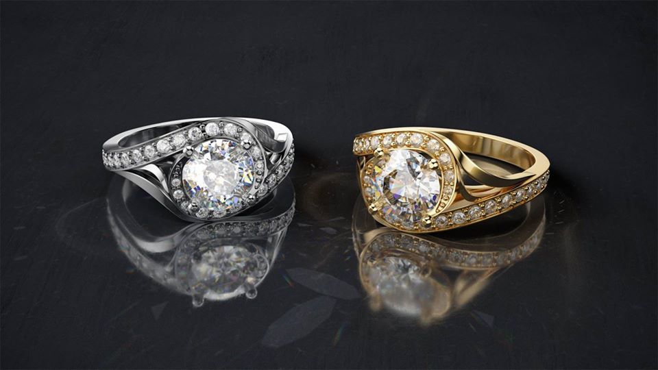 3D Product Rendering Services - Diamond Rings Example