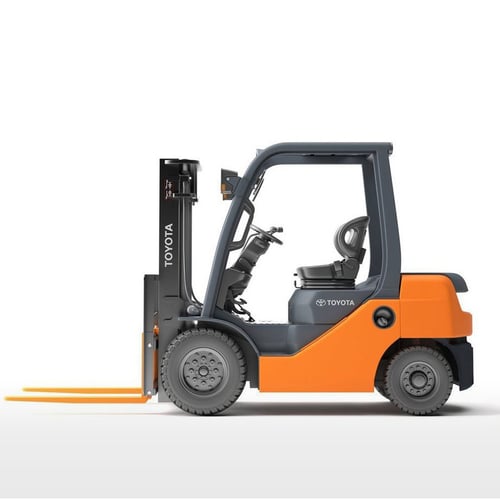 3D Render of a Forklift -  Product Rendering Services Example - Studio White Background Example_