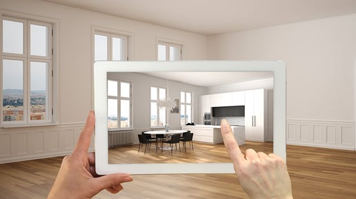 Augmented Reality Example - Placing Furniture in Living Room