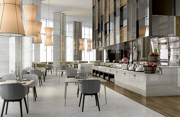 Hotel Restaurant 3D Rendering Services Example 1